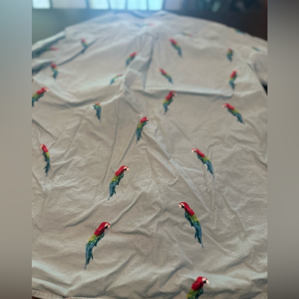 Pacsun Toucan Print Short Sleeve Button Up Sz. L Vacation Hawaiin Parrot Vintage - Picture 10 of 10